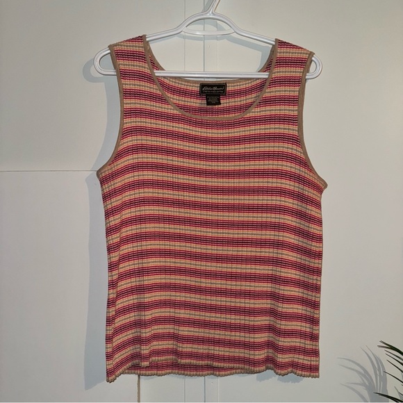 Eddie Bauer Tops - Eddie Bauer Red and Cream Striped Tank Top